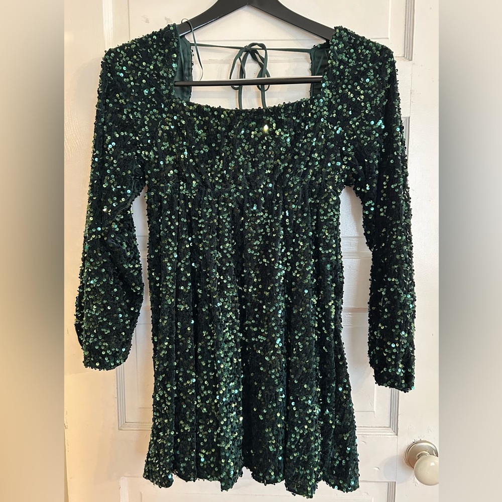 Altar'd State Emerald Sequin Dress